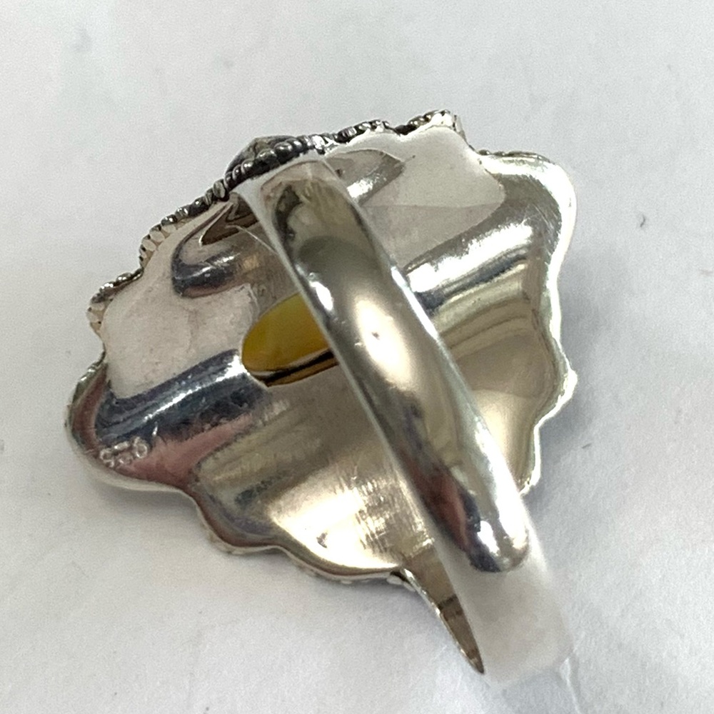 Natural Opal Sterling Silver Designed Ring - Picture 9 of 9